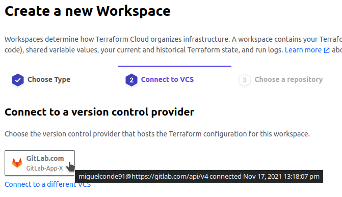 Selection of the version control platform