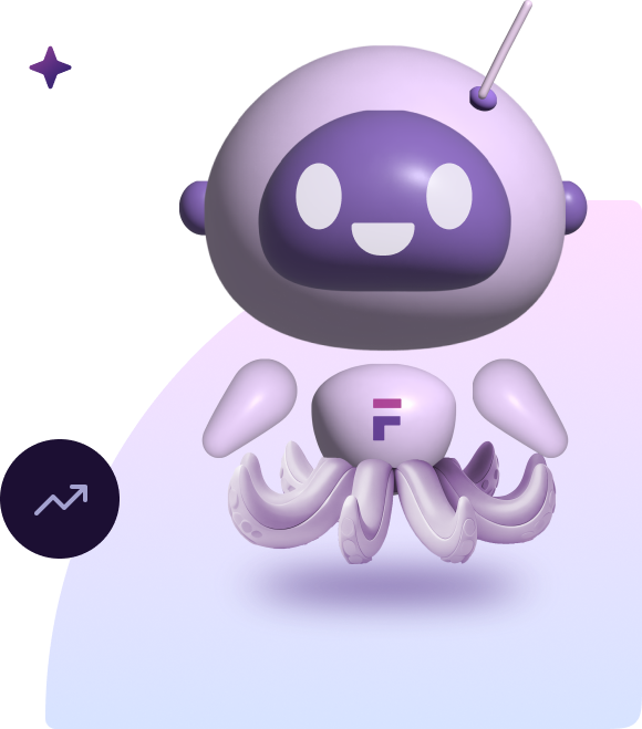 Robot pulpo inteligente para optimización y análisis de datos en la página de inicio de Dofleini